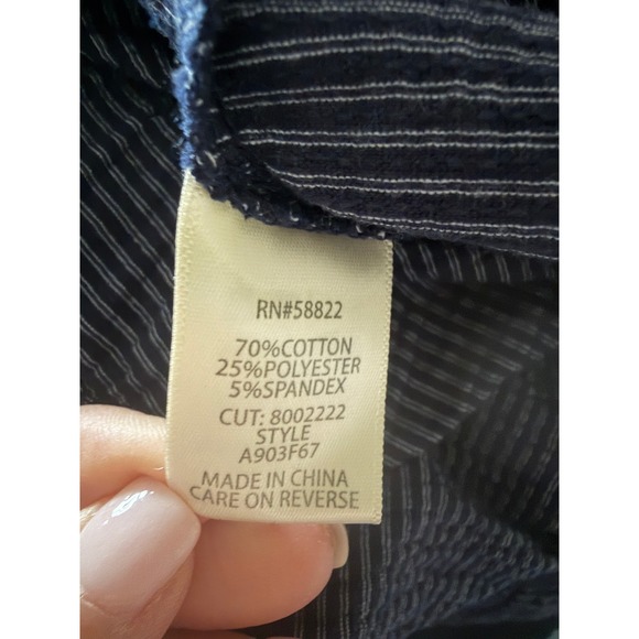 Max Studio Blue Striped Sleeveless Dress Boho Coastal Grandma Size M - Picture 2 of 4